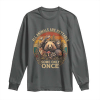 All Animals Are Pettable Some Only Once Long Sleeve Shirt Retro Wild Animals