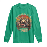 All Animals Are Pettable Some Only Once Long Sleeve Shirt Retro Wild Animals