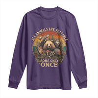All Animals Are Pettable Some Only Once Long Sleeve Shirt Retro Wild Animals