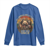 All Animals Are Pettable Some Only Once Long Sleeve Shirt Retro Wild Animals