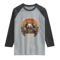 All Animals Are Pettable Some Only Once Raglan Shirt Retro Wild Animals