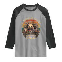 All Animals Are Pettable Some Only Once Raglan Shirt Retro Wild Animals