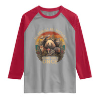 All Animals Are Pettable Some Only Once Raglan Shirt Retro Wild Animals