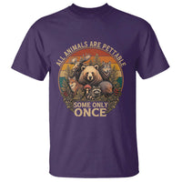 All Animals Are Pettable Some Only Once T Shirt Retro Wild Animals