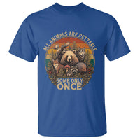 All Animals Are Pettable Some Only Once T Shirt Retro Wild Animals