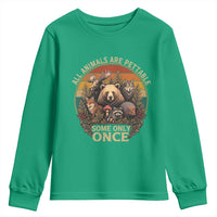 All Animals Are Pettable Some Only Once Youth Sweatshirt Retro Wild Animals