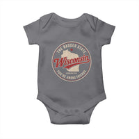 Wisconsin The Badger State Baby Onesie You're Among Friends Retro WI State