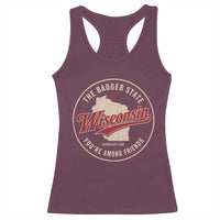 Wisconsin The Badger State Racerback Tank Top You're Among Friends Retro WI State