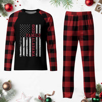 God Family Alabama Plaid Pajama Set AL Game Day Christian American Flag
