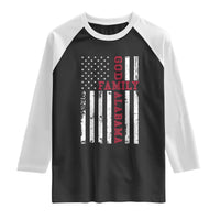 God Family Alabama Raglan Shirt AL Game Day Christian American Flag