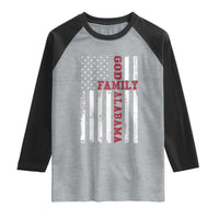 God Family Alabama Raglan Shirt AL Game Day Christian American Flag