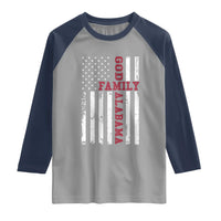 God Family Alabama Raglan Shirt AL Game Day Christian American Flag