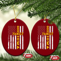 God Family Iowa Ceramic Ornament IA State Game Day Christian American Flag