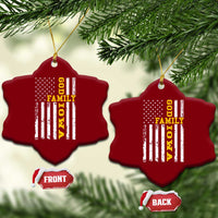 God Family Iowa Ceramic Ornament IA State Game Day Christian American Flag