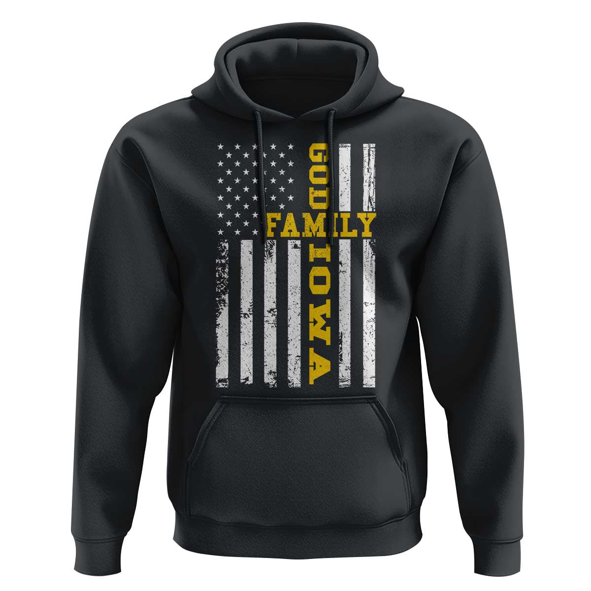 God Family Iowa Hoodie IA State Game Day Christian American Flag