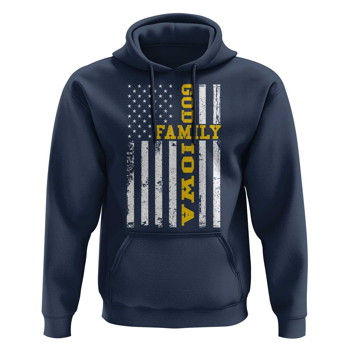 God Family Iowa Hoodie IA State Game Day Christian American Flag