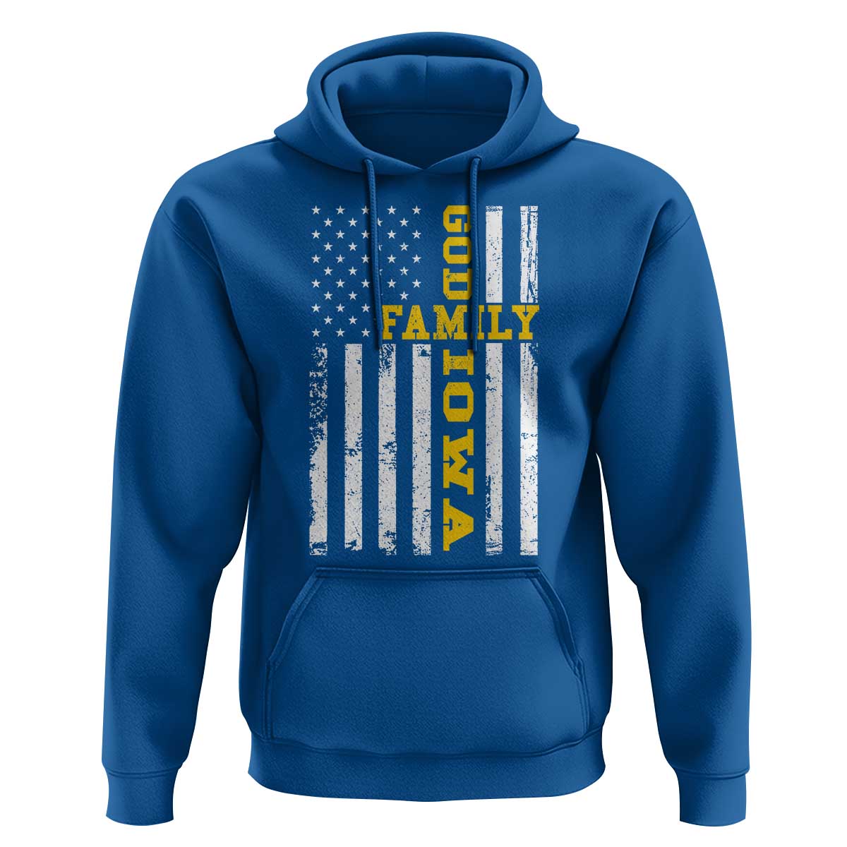 God Family Iowa Hoodie IA State Game Day Christian American Flag