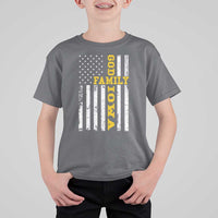 God Family Iowa T Shirt For Kid IA State Game Day Christian American Flag
