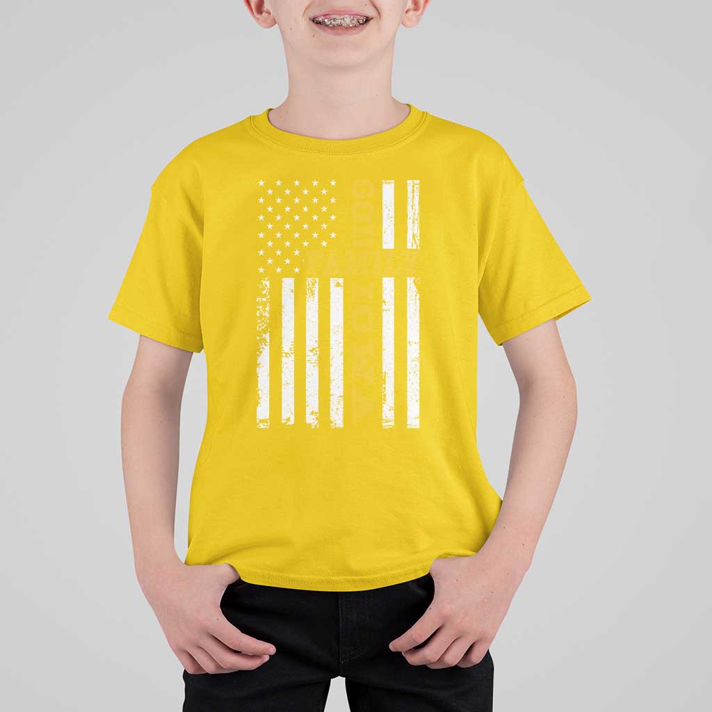 God Family Iowa T Shirt For Kid IA State Game Day Christian American Flag