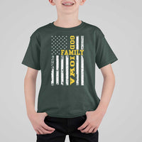 God Family Iowa T Shirt For Kid IA State Game Day Christian American Flag
