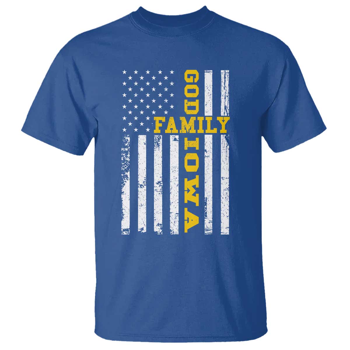 God Family Iowa T Shirt IA State Game Day Christian American Flag