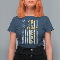 God Family Iowa T Shirt For Women IA State Game Day Christian American Flag