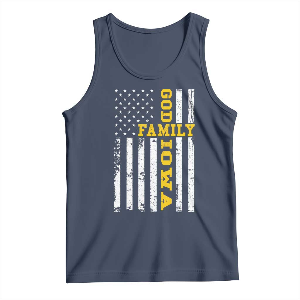 God Family Iowa Tank Top IA State Game Day Christian American Flag