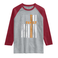 God Family Tennessee Raglan Shirt TN Game Day Christian American Flag