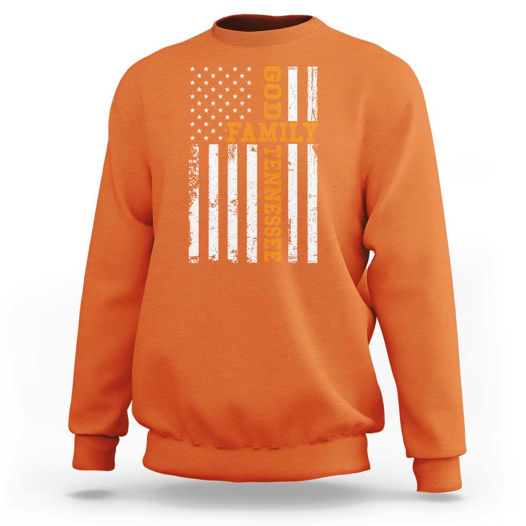 God Family Tennessee Sweatshirt TN Game Day Christian American Flag