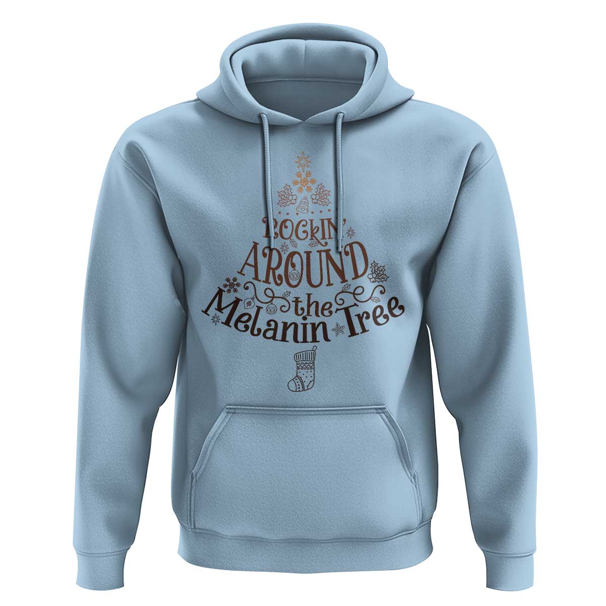 Christmas African American Hoodie Rockin' Around The Melanin Tree Xmas