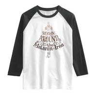Christmas African American Raglan Shirt Rockin' Around The Melanin Tree Xmas - Wonder Print Shop
