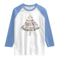 Christmas African American Raglan Shirt Rockin' Around The Melanin Tree Xmas - Wonder Print Shop