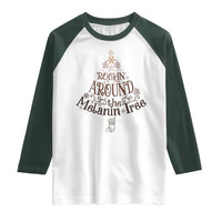 Christmas African American Raglan Shirt Rockin' Around The Melanin Tree Xmas - Wonder Print Shop