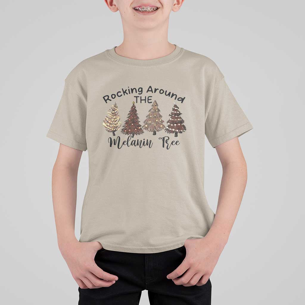 Christmas African American T Shirt For Kid Rocking Around The Melanin Tree Xmas Tree - Wonder Print Shop