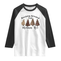 Christmas African American Raglan Shirt Rocking Around The Melanin Tree Xmas Tree - Wonder Print Shop
