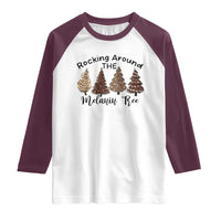 Christmas African American Raglan Shirt Rocking Around The Melanin Tree Xmas Tree - Wonder Print Shop