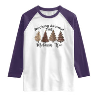 Christmas African American Raglan Shirt Rocking Around The Melanin Tree Xmas Tree - Wonder Print Shop