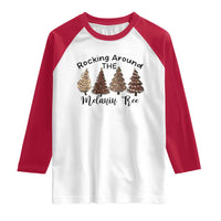 Christmas African American Raglan Shirt Rocking Around The Melanin Tree Xmas Tree - Wonder Print Shop