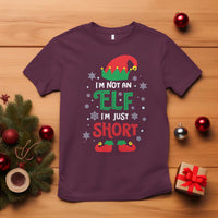 Funny Christmas Elf T Shirt I'm Not An Elf I'm Just Short Snowflakes - Wonder Print Shop