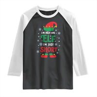 Funny Christmas Elf Raglan Shirt I'm Not An Elf I'm Just Short Snowflakes - Wonder Print Shop