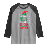 Funny Christmas Elf Raglan Shirt I'm Not An Elf I'm Just Short Snowflakes - Wonder Print Shop