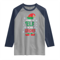 Funny Christmas Elf Raglan Shirt I'm Not An Elf I'm Just Short Snowflakes - Wonder Print Shop