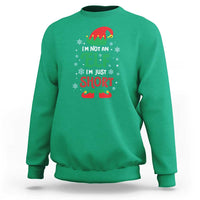 Funny Christmas Elf Sweatshirt I'm Not An Elf I'm Just Short Snowflakes - Wonder Print Shop