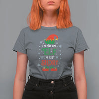 Funny Christmas Elf T Shirt For Women I'm Not An Elf I'm Just Short Snowflakes - Wonder Print Shop