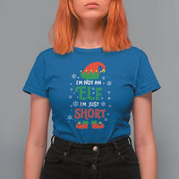 Funny Christmas Elf T Shirt For Women I'm Not An Elf I'm Just Short Snowflakes - Wonder Print Shop