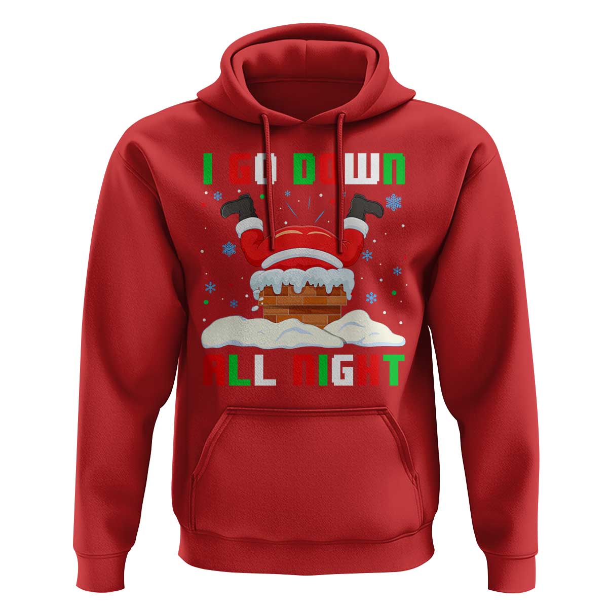Funny Xmas Hoodie I Go Down All Night Santa Chimney