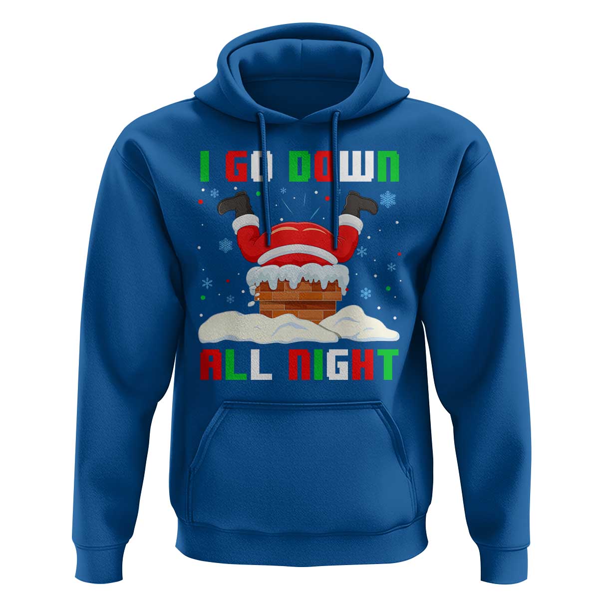 Funny Xmas Hoodie I Go Down All Night Santa Chimney