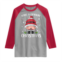 Funny Christmas Santa Raglan Shirt Have A Crackin Xmas - Wonder Print Shop
