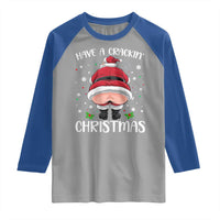 Funny Christmas Santa Raglan Shirt Have A Crackin Xmas - Wonder Print Shop