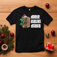 Christmas In Hawaii T Shirt Mele Kalikimaka Tiki Hibiscus Flower Santa Hat - Wonder Print Shop